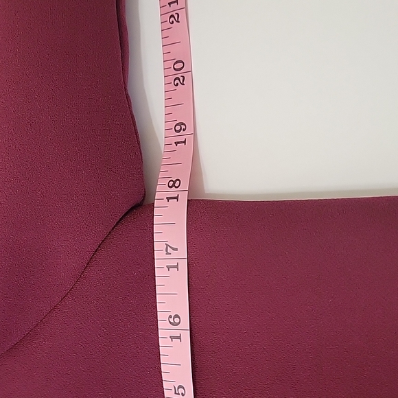 Ted Baker Lydiah crepe ruffle burgundy/wine rose-gold zip jacket women's size 0 - Picture 13 of 14